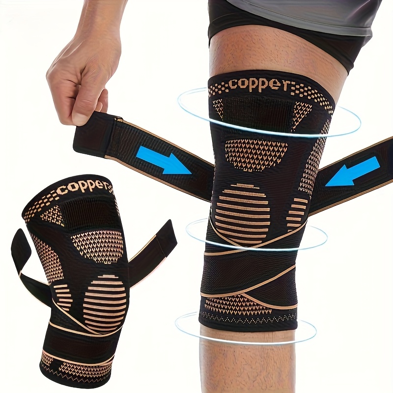 Copper Ion Knee Pads for Sports Non-Slip Knitted Nylon for Fitness, Running, Basketball, and More