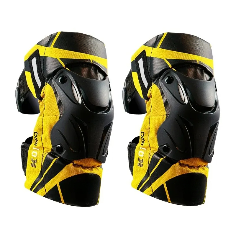 Adjustable Pro Guard Moto Shield Knee Guards, CE-Certified Impact Protection, Reflective Motocross Racing Night Use