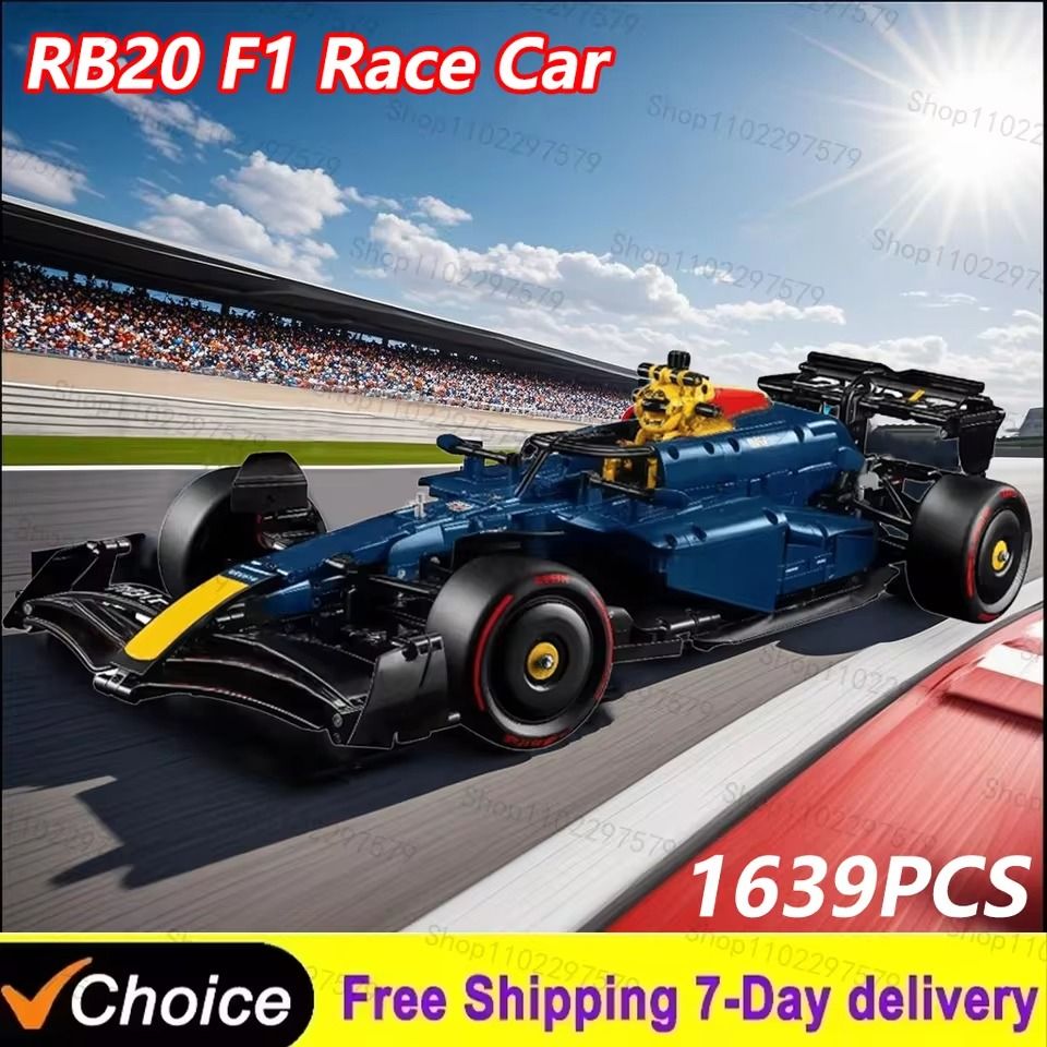 RB20 F1 Racing Car 42206 Building Blocks Kit 1639PCS Technical MOC Assembly Model Car Bricks Adult Gift Toy