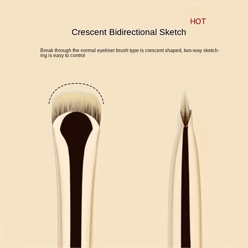 Upgrade Half Round Crescent Blade Eye Liner Brush, Eyeliner Brush Draw Eyeliner, Eyeband Contour Makeup Tools