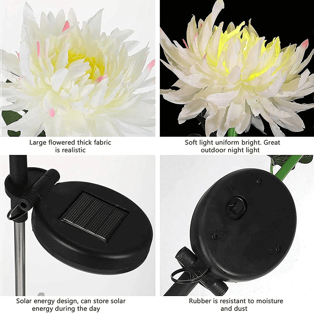 Chrysanthemum Solar Garden Stake LED