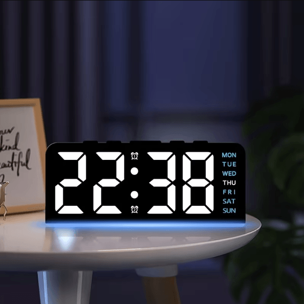Modern LED Digital Alarm Clock – Temperature Display Desk Clock with Night Light, Snooze & Backlight