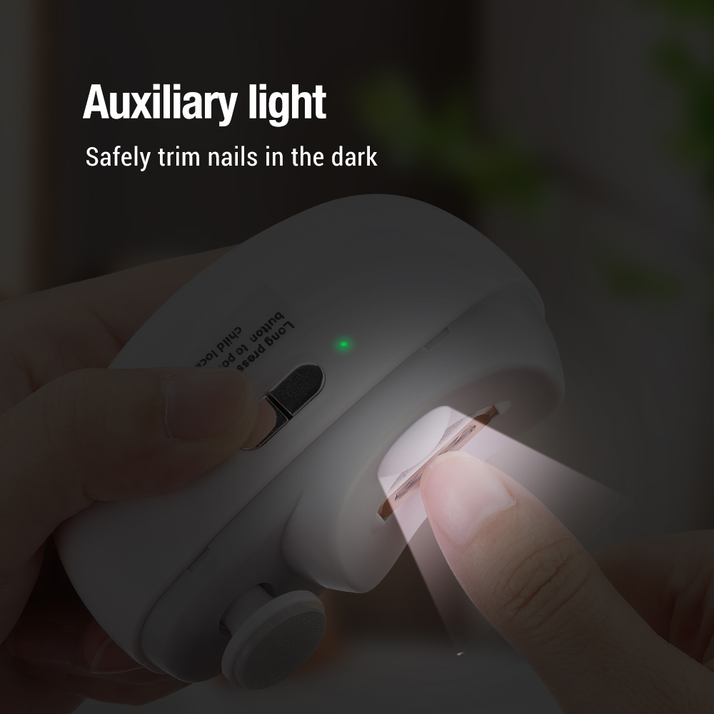 Rotating Smart Electric Nail Clipper With Light Automatic Baby Adult Nail Trimmer and Polisher