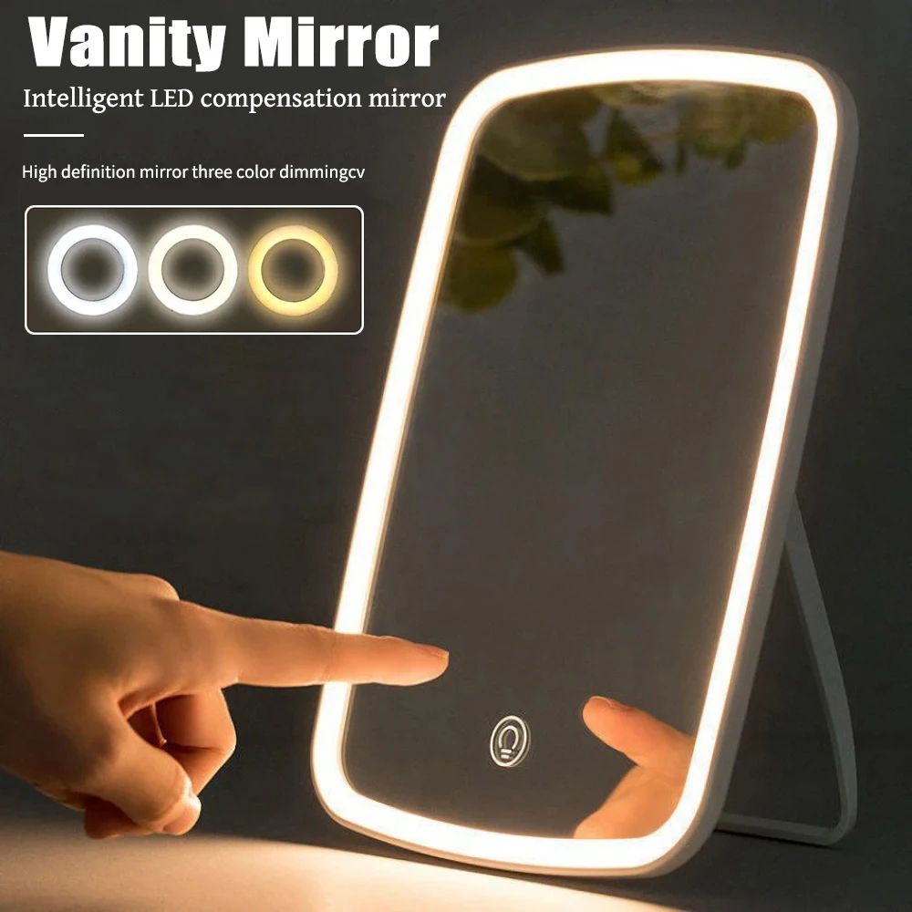 Foldable USB LED Vanity Lights with Tricolor Dimmable Glow