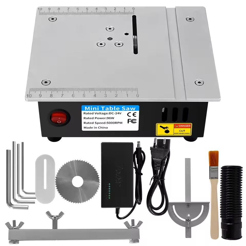 Mini Precision Woodworking Table Saw – 24V Multi-Function Electric Cutter for DIY Crafting, Trimming & Hobby Projects