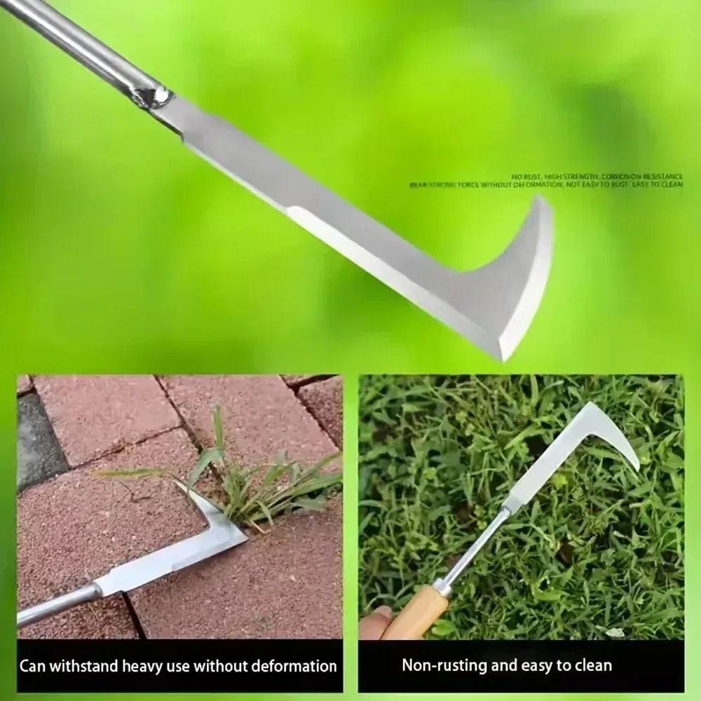 Upgraded Carbon Steel Weeder for Lawns and Patios Ergonomic Manual Crack Weed Removal Tool with Durable Blade