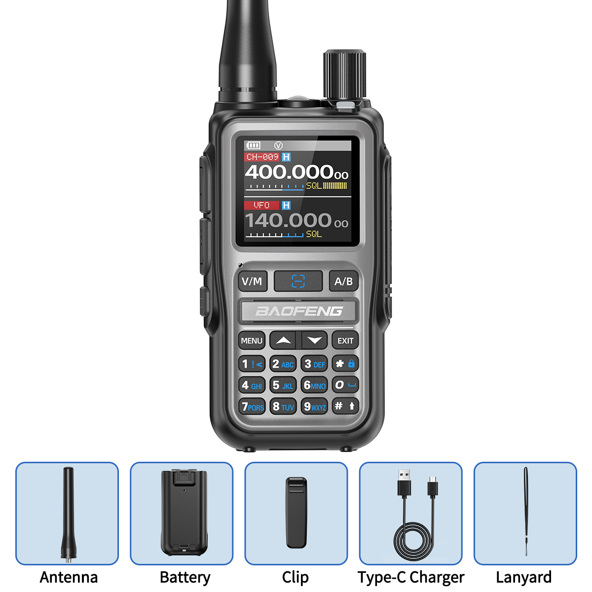 Mini Walkie Talkie Bluetooth Programmable Ham Radio with Dual PTT Long Range Communication