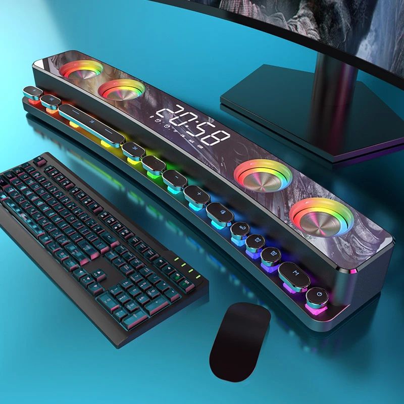 Premium Bluetooth Sound Bar with RGB Stereo Speaker & Deep Subwoofer Sound System