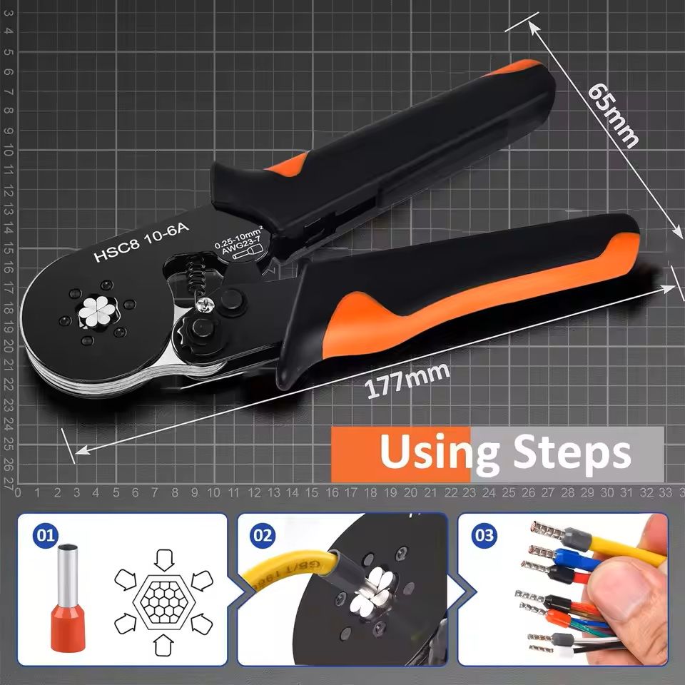 Self-Adjusting Hexagonal Ferrule Crimping Tool Kit