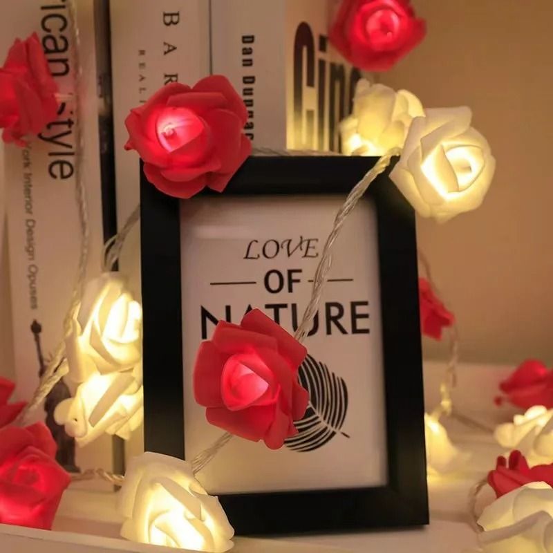 Whimsical Garden 10-LED Rose Blossom Fairy Lights