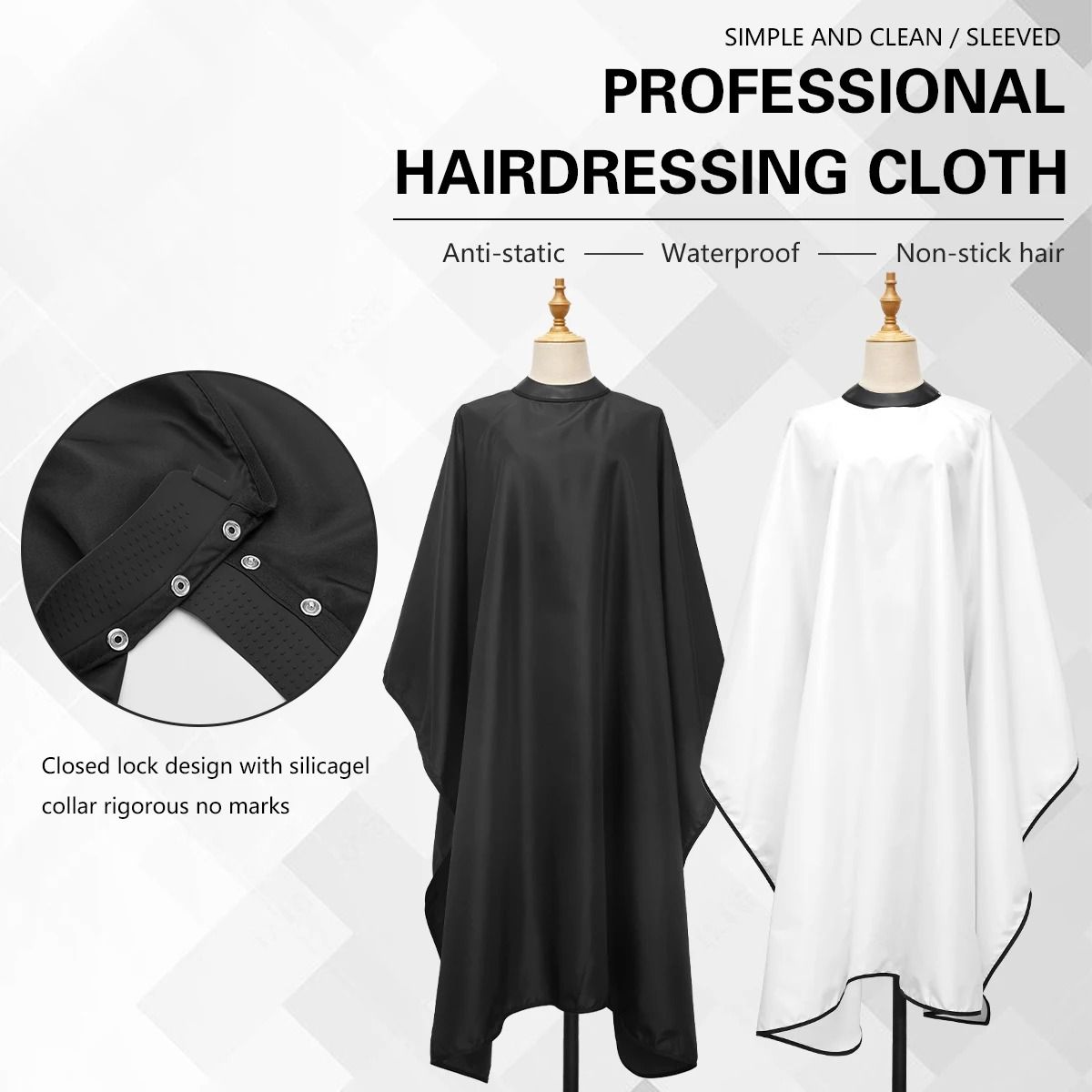 Professional Barber Salon Apron with Silicone Collar Waterproof Hairdressing Cape