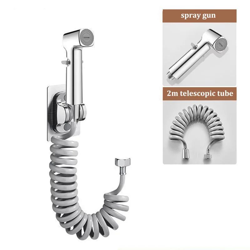 High-Pressure Toilet Spray Gun Kit with 1-in-2-Out Diverter Valve (Handheld Bidet Sprayer)