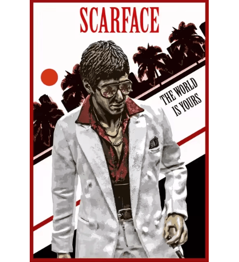 Scarface Al Pacino Canvas Poster – Gangster Movie Wall Art Print
