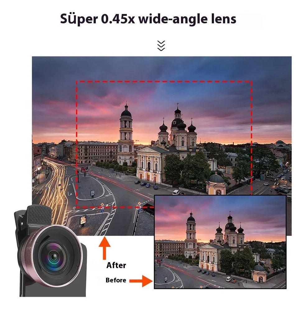 Professional HD 2-in-1 Wide Angle and Macro Smartphone Lens Kit