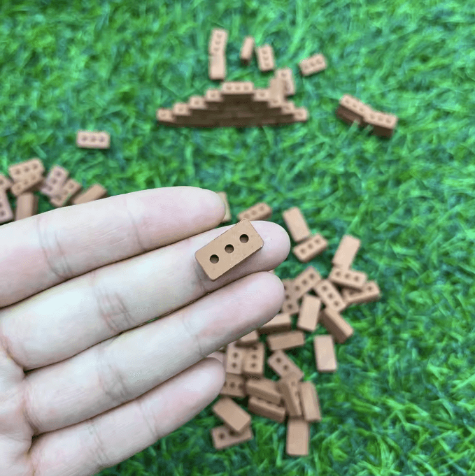 100PCS Mini Clay Brick Set for DIY Diorama & Architecture Model Display