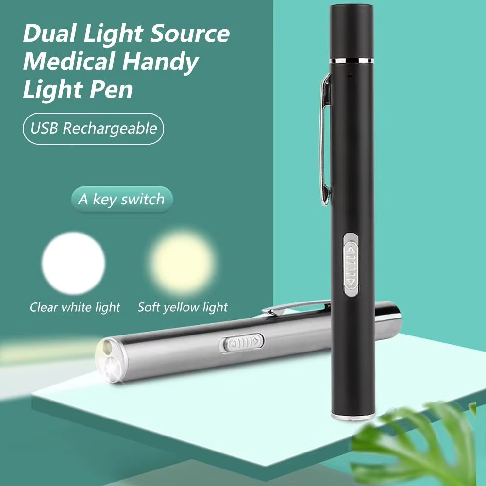 USB Rechargeable Medical Pen Light with Stainless Steel Clip