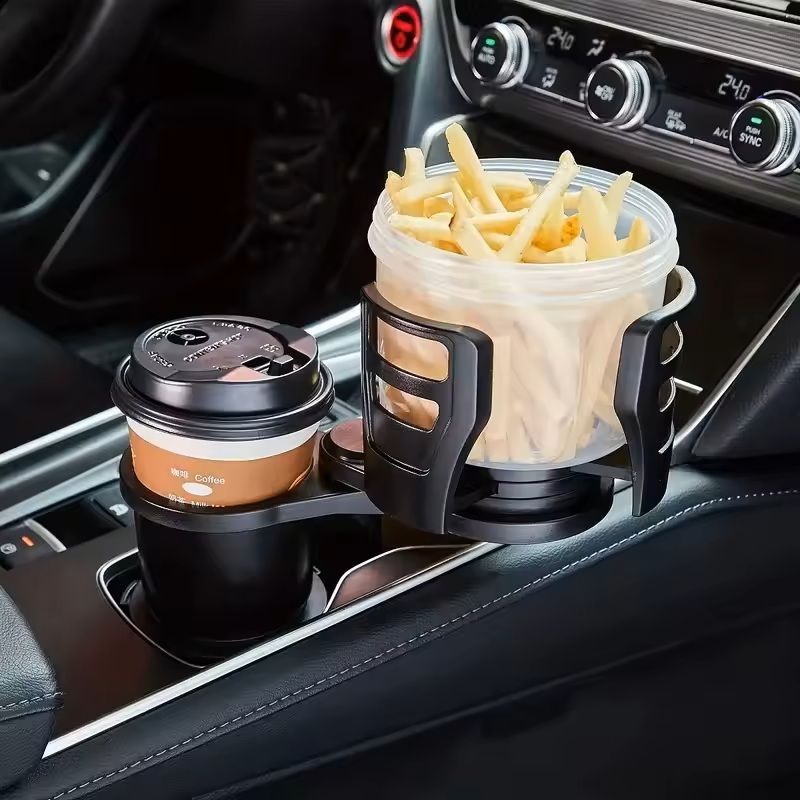 Car Cup Holder Expander Adjustable Dual-Cup + Phone Holder & Organizer for Cars