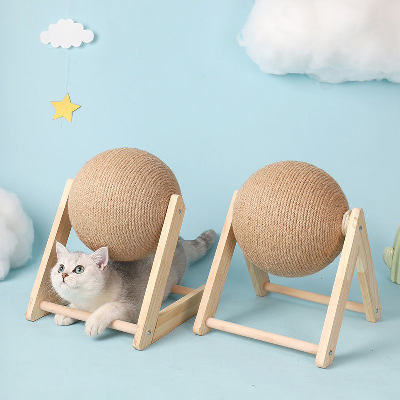 Cat Scratching Ball Toy, Wear Resistant Kitten Sisal Rope Ball Board, Grinding Paws Toys Cats, Pet Furniture Supplies