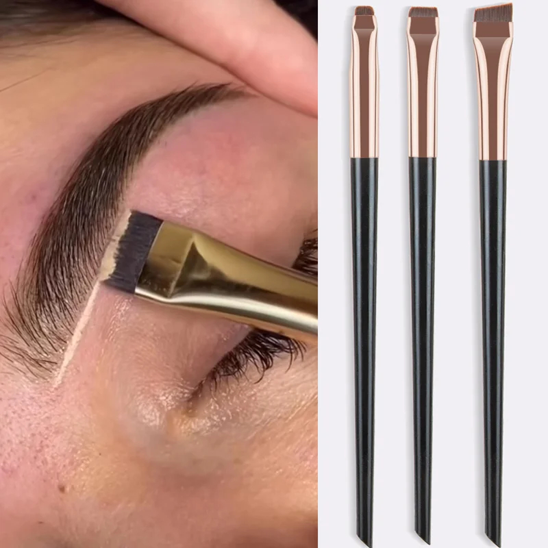 Blade Eyeliner & Eyebrow Brush Set – Precision Flat Fine Tip Makeup Tool