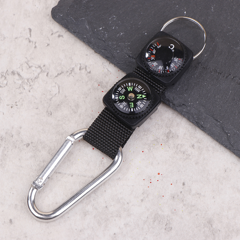 Mini Compass Keychain with Carabiner Portable Hiking Compass Tool for Outdoor Survival Gear