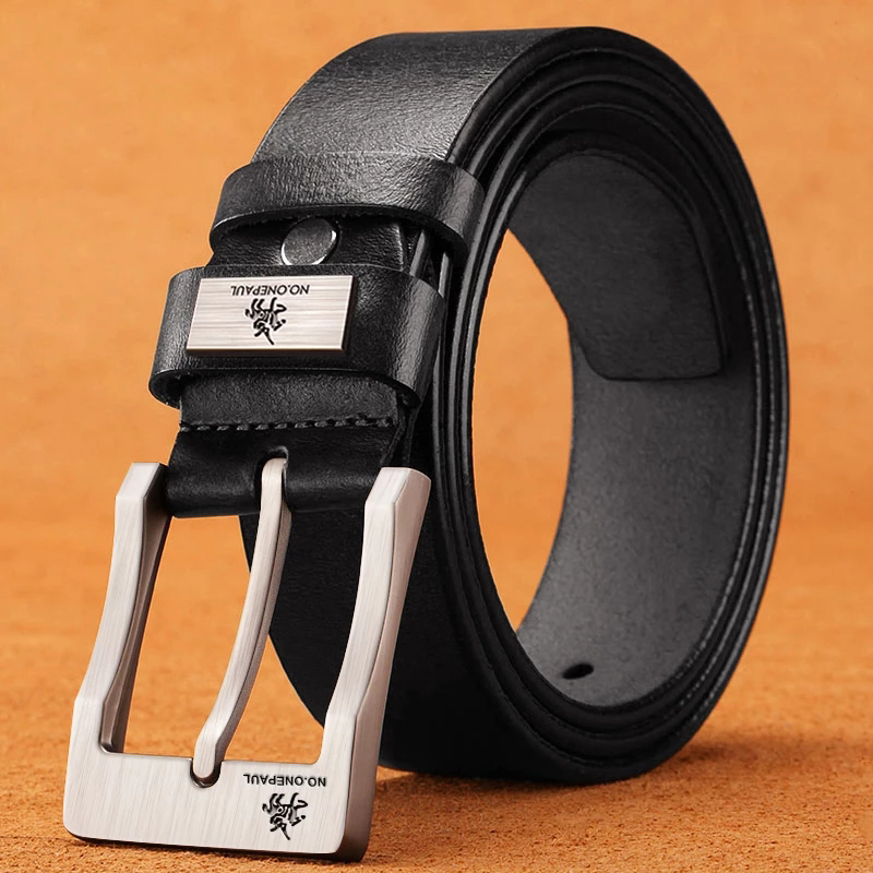 High-Quality Men Leather Casual Belt with Buckle, Denim Business Belt, Designer New