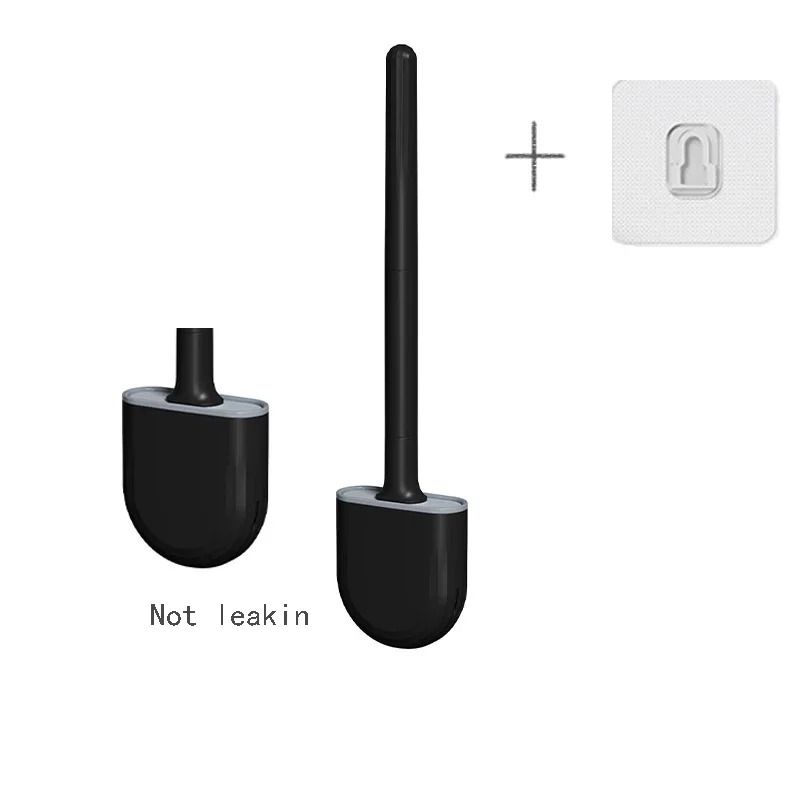 Hanging silicone toilet brush with Quick Dry Holder and Long Handle Bathroom Cleaner