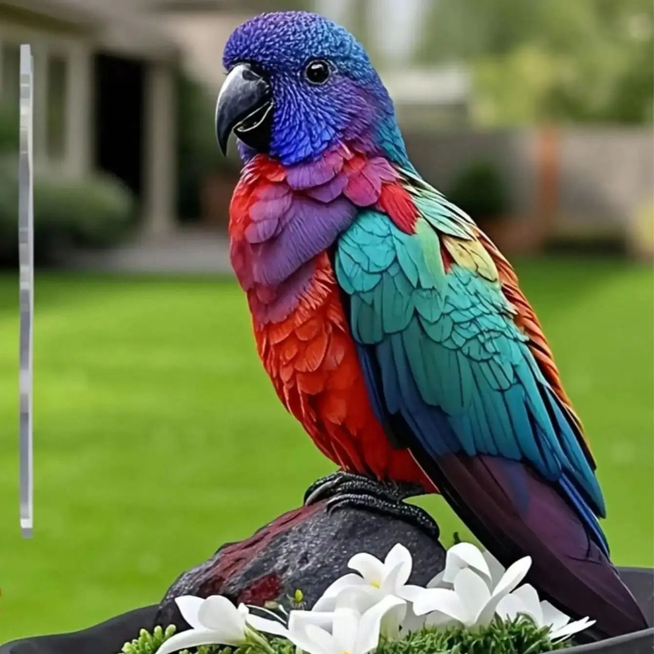 Bright and Colorful Parrot Garden Stake Outdoor Terrace and Lawn Decoration