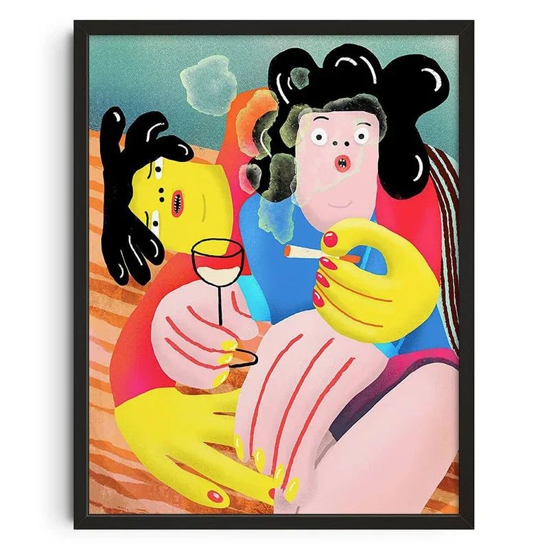Mid Century Japanese Abstract Canvas Wall Art Prints