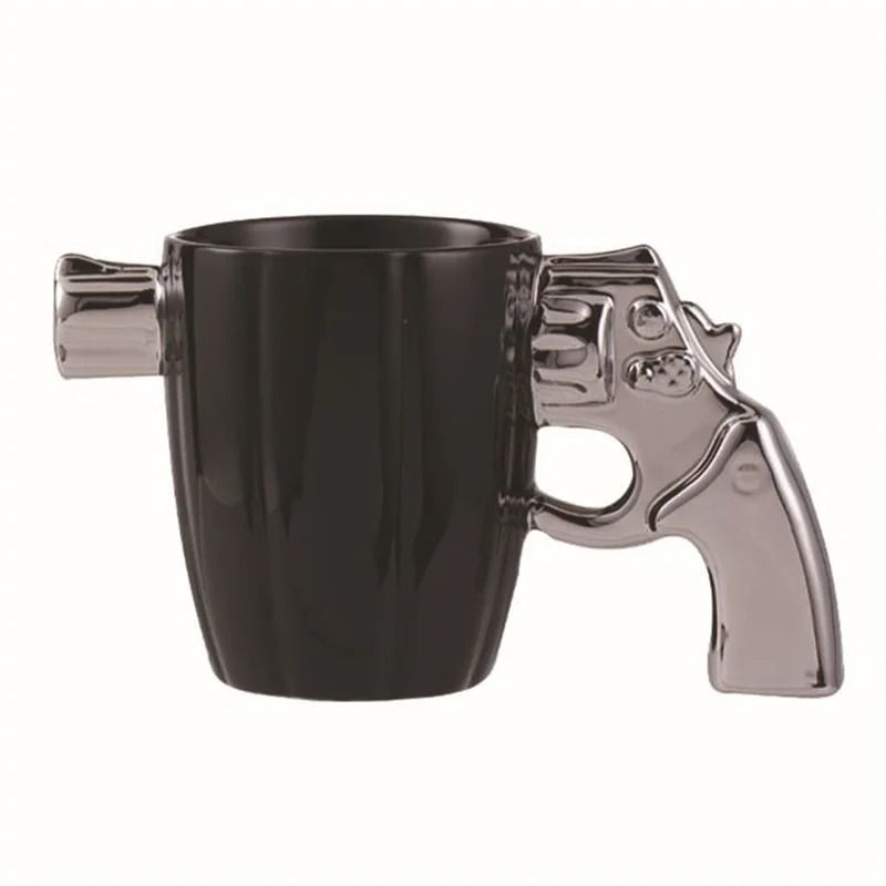 Creative 3D Revolver Modeling Ceramic Coffee Mug
