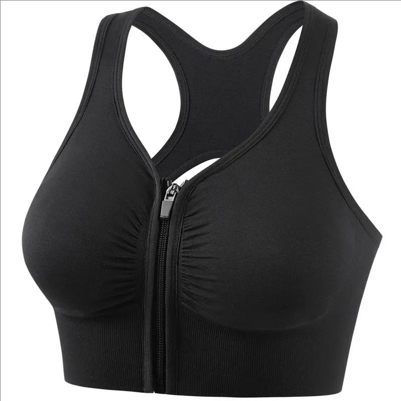 Front Zipper Sports Bra – Supportive Women Fitness & Yoga Bra with Easy Zip Design