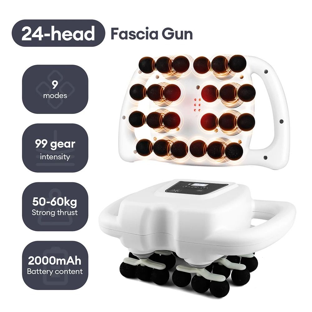 42 Heads Fascia Gun High Frequency Vibration Body Massage Gun Back and Waist Massager Neck Shoulder Massager Muscle