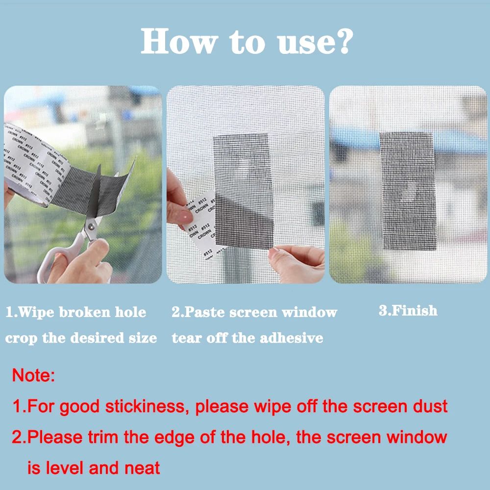 Waterproof Window Screen Repair Tape Mesh Patch