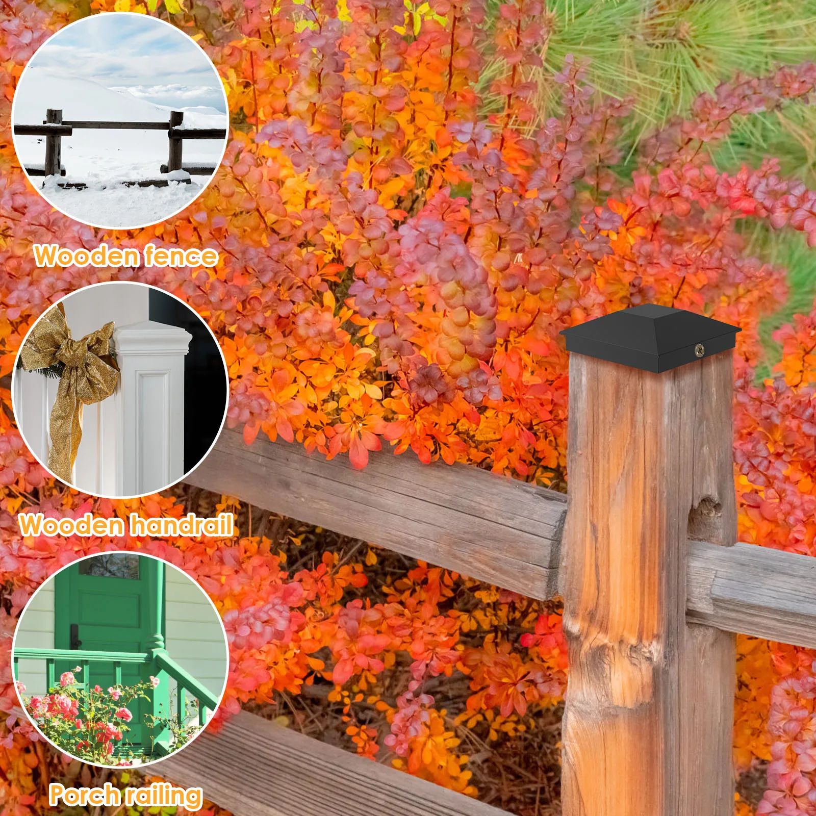 Wood Fence Post Caps Waterproof Deck Post Covers for Outdoor Protection Set
