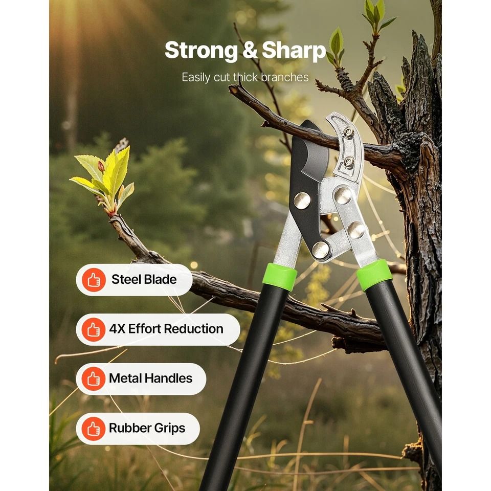 Heavy-Duty Loppers for Tree Trimming Cuts Branches