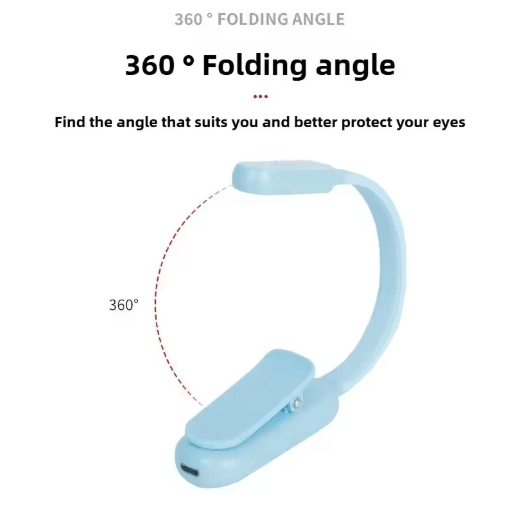 Mini Rechargeable Book Light USB Clip On Reading Lamp with Adjustable Brightness