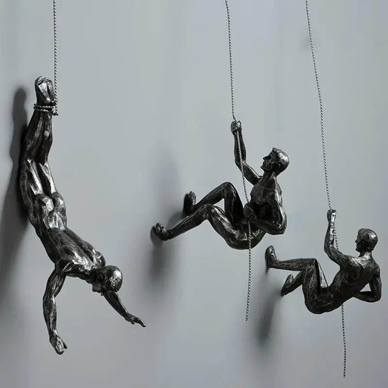 SummitGrip Rock Climbing Wall Sculpture Retro Athlete Wall Decor