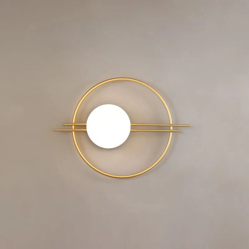 Modern Gold & Black LED Wall Sconce – Minimalist Round Accent Light for Bedroom & Living Room