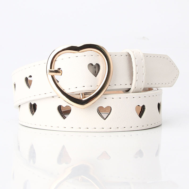 Women Pin Buckle Belts Spring Summer Versatile Trouser Belt with Hollow Heart Shape, Stylish and Adjustable