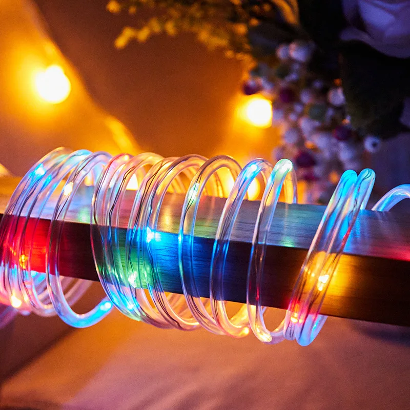 Solar Powered LED Tube Light, Waterproof Light for Garden, Patio, Wedding, Party, Outdoor Tree, Stair, Railing Guardrail