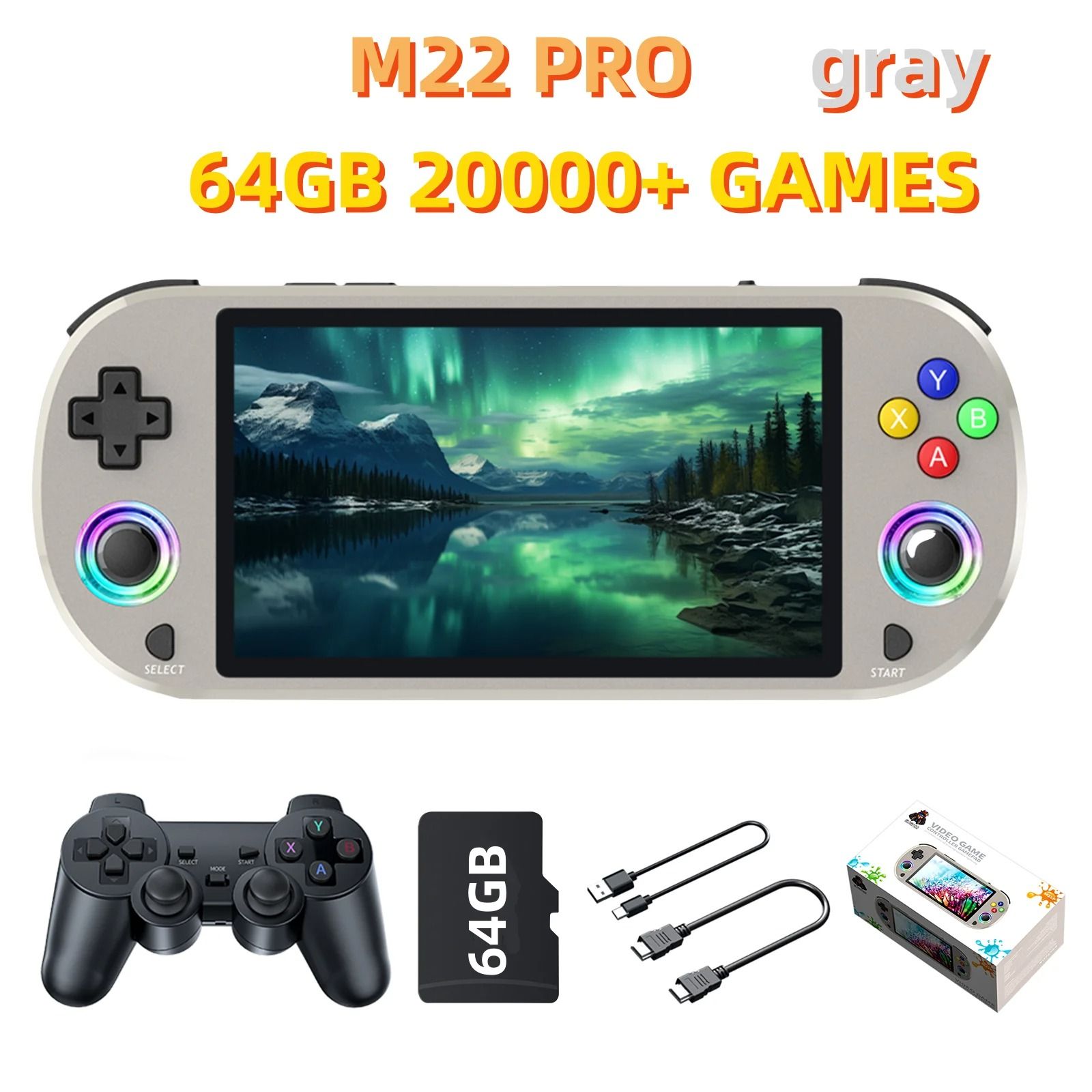 128GB Retro Handheld Video Game Console with 5 Inch IPS Screen and 20000 Built In Games