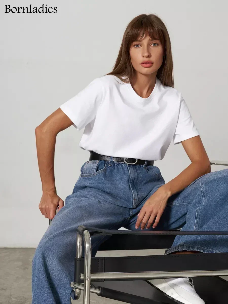 Summer Cotton Women's Casual Short Sleeve T-Shirt Loose Fit & Stylish Basic Top for Everyday Wear