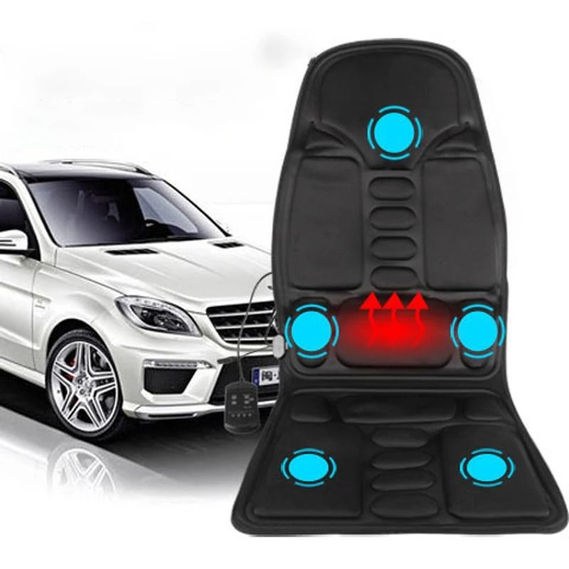 Lumbar Massage Mat Cushion Heating Vibrating Neck Back Pain Relief Pad