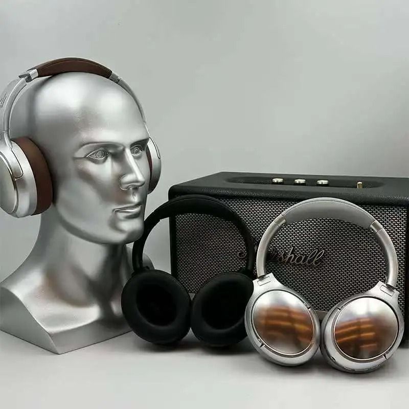 Metal Design Wireless Bluetooth Headphones HiFi Stereo Headset