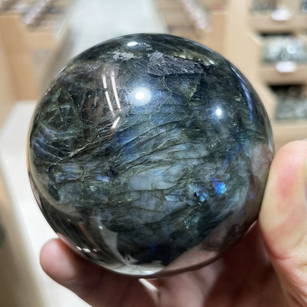 Natural Pink Crystal Ball Sphere Polished Gemstone Reiki Healing Decor