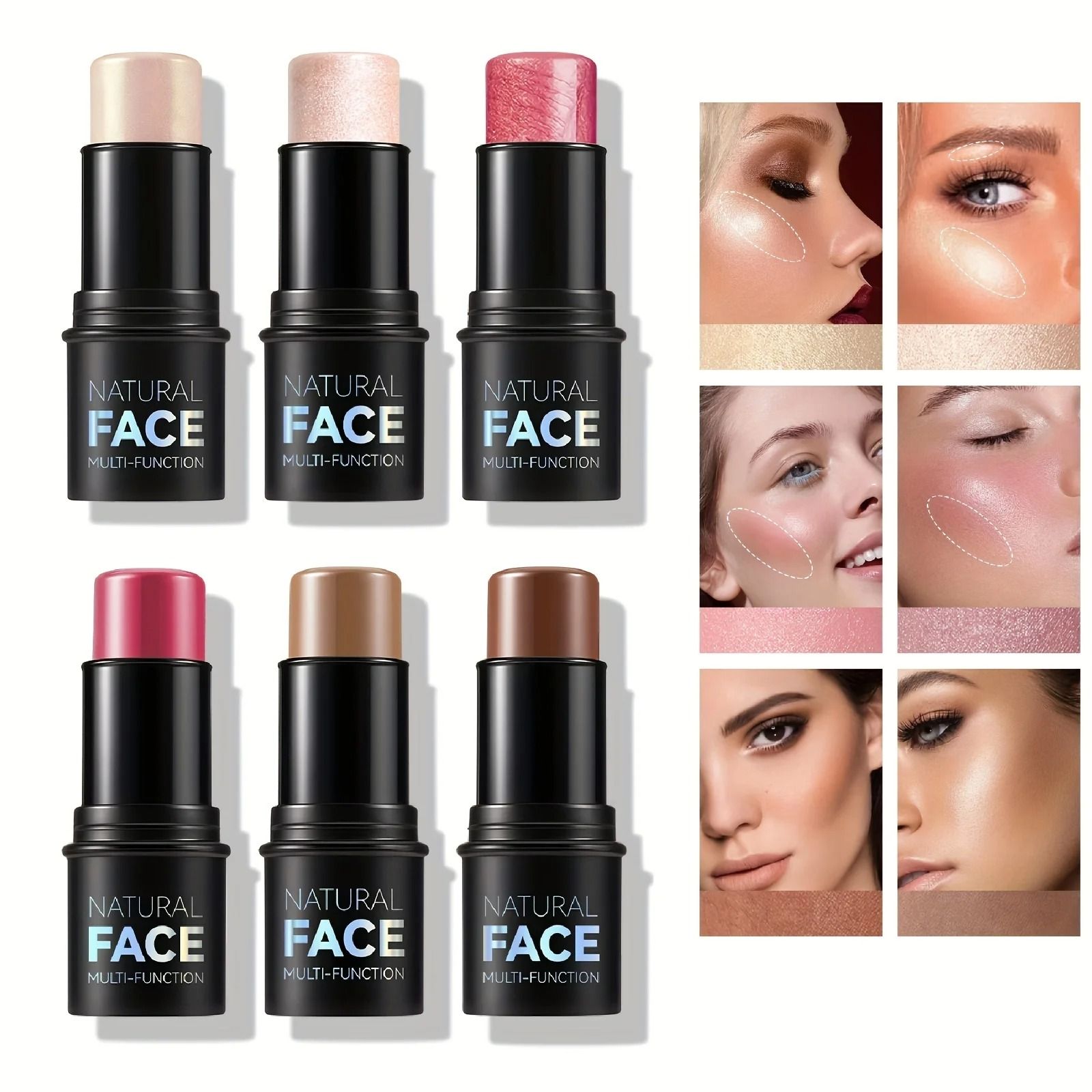 Multi-Function Cream Contour Stick | Highlighter, Bronzer & Blush Face Contouring Pen