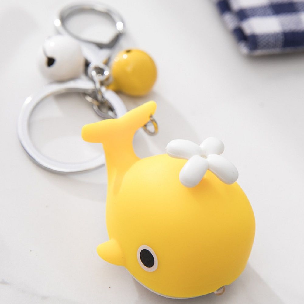 Creative Cute Sea Whale Keychain with Sounds and Light Cartoon Animal Keychain Gift