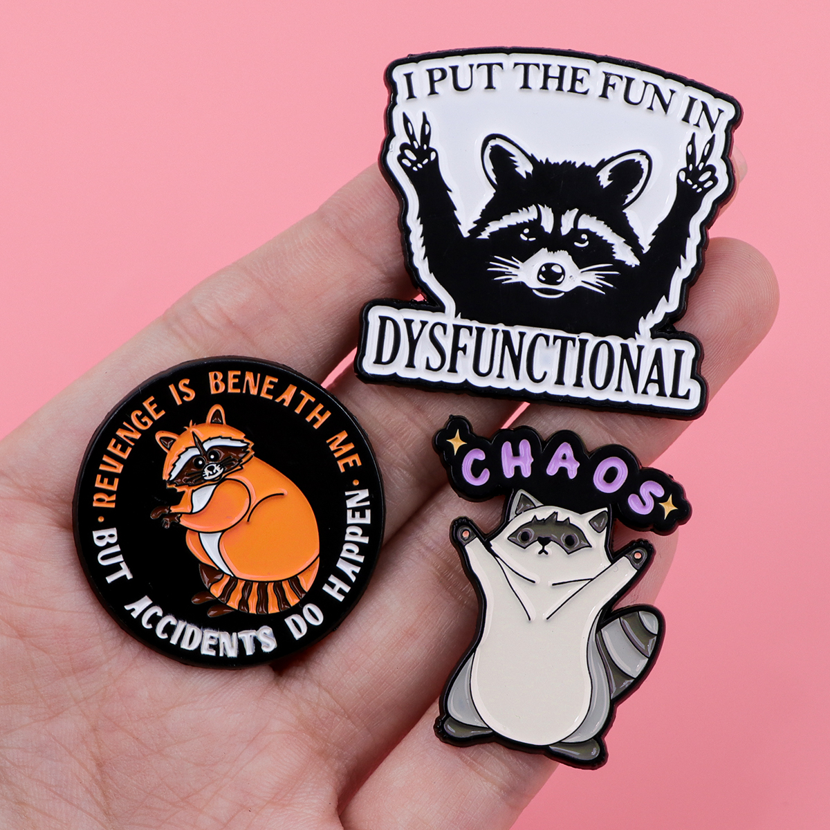 Cute Raccoon Enamel Pin Funny Quote Brooch for Women, Backpack Badge Jewelry Gift