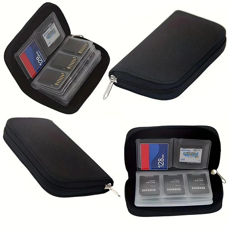 22-Slot Memory Card Case - Zippered SD Card Holder & CF/microSD Organizer