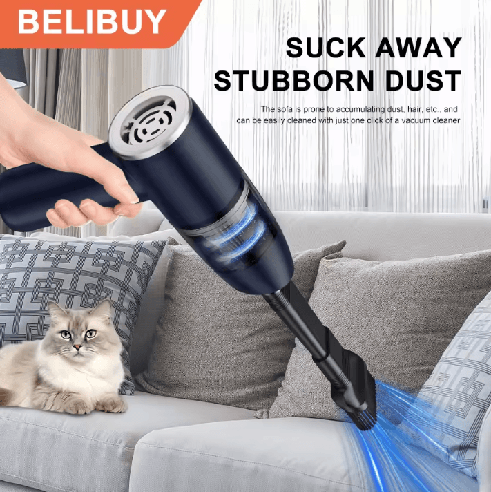 BELIBUY Ultra Compact Cordless Car Vacuum Cleaner – High-Power Mini Handheld for Home & Auto