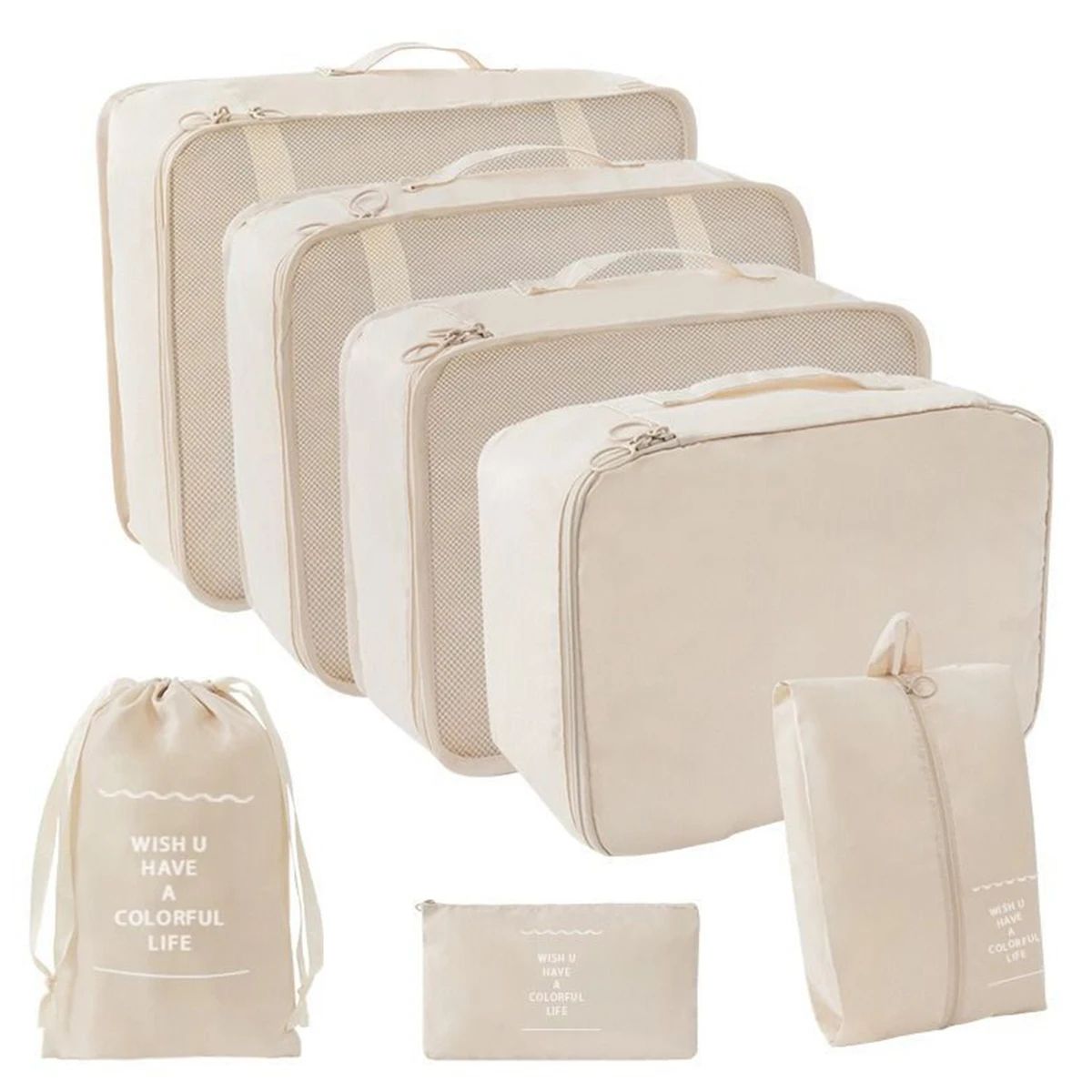 7 Piece Travel Packing Cubes Set